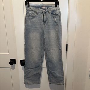 SO Good For Life High Rise Baggy Jeans Womens 5/27 Blue Denim Distressed EUC